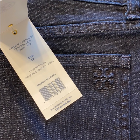NWT Tory Burch Cropped Skinny Jeans - Picture 3 of 5